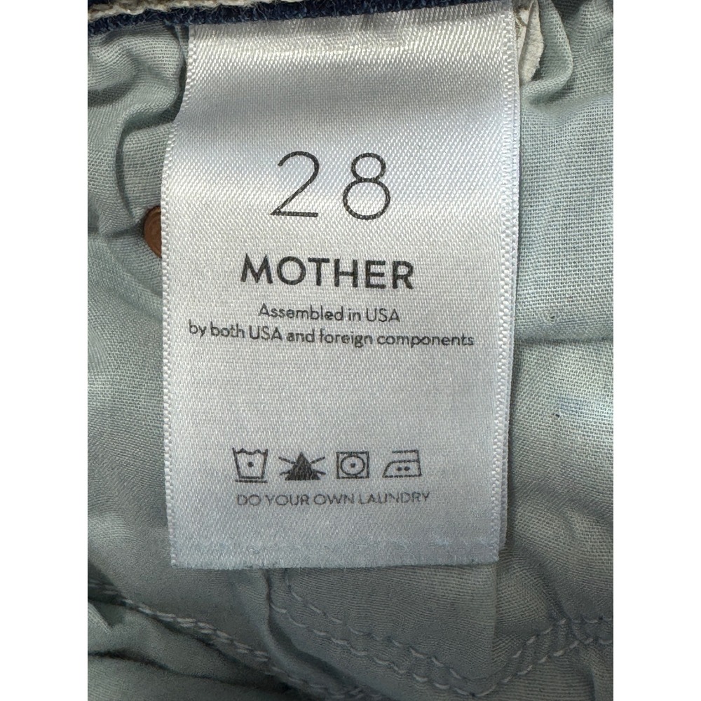 Mother Womens The Insider Crop Step Fray Blue Denim Jeans 28 Meas: 27x26.5 - Picture 6 of 9